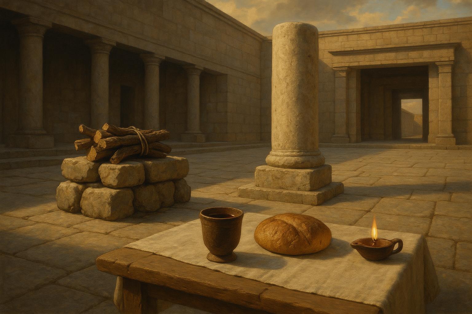 Davidic Kingship Showing Biblical Stone Altar,