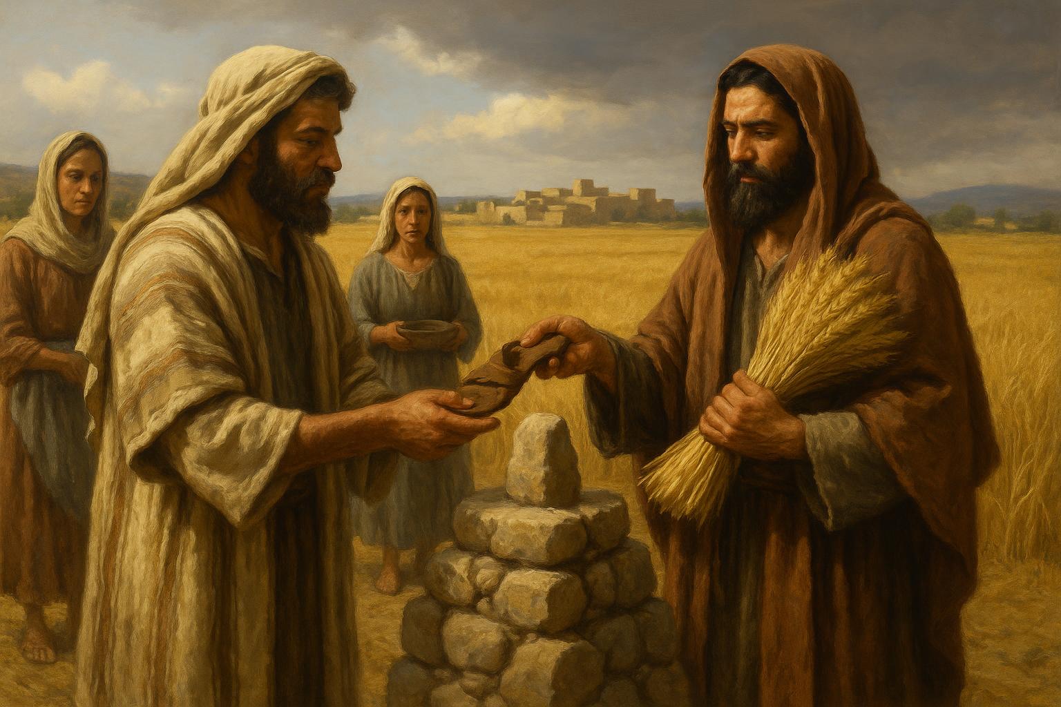 Mosaic Law Showing Biblical Stone Altar,