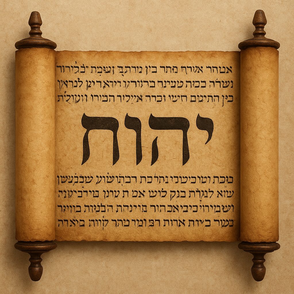 Ancient scroll with Hebrew text symbolizing God's covenant and redemptive history